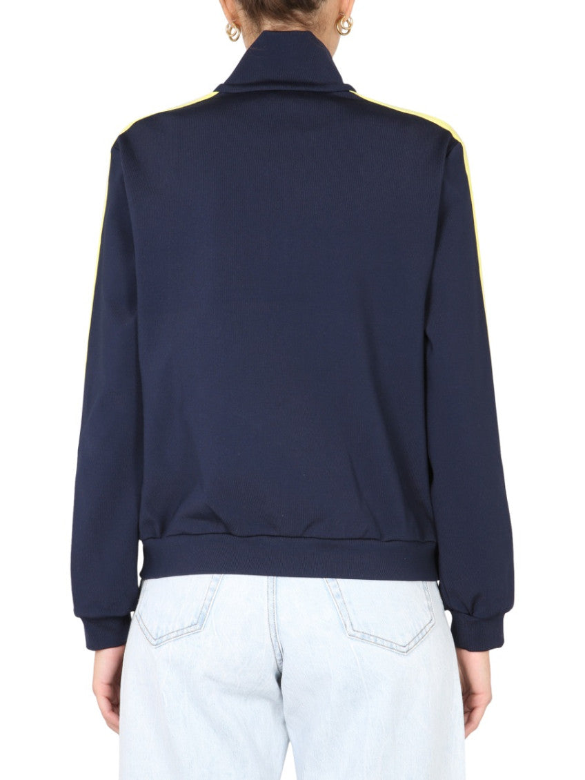 Blue Color Block Mock Collar Sweatshirt 3
