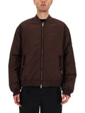 Brown Solid Mock Collar Jacket 1