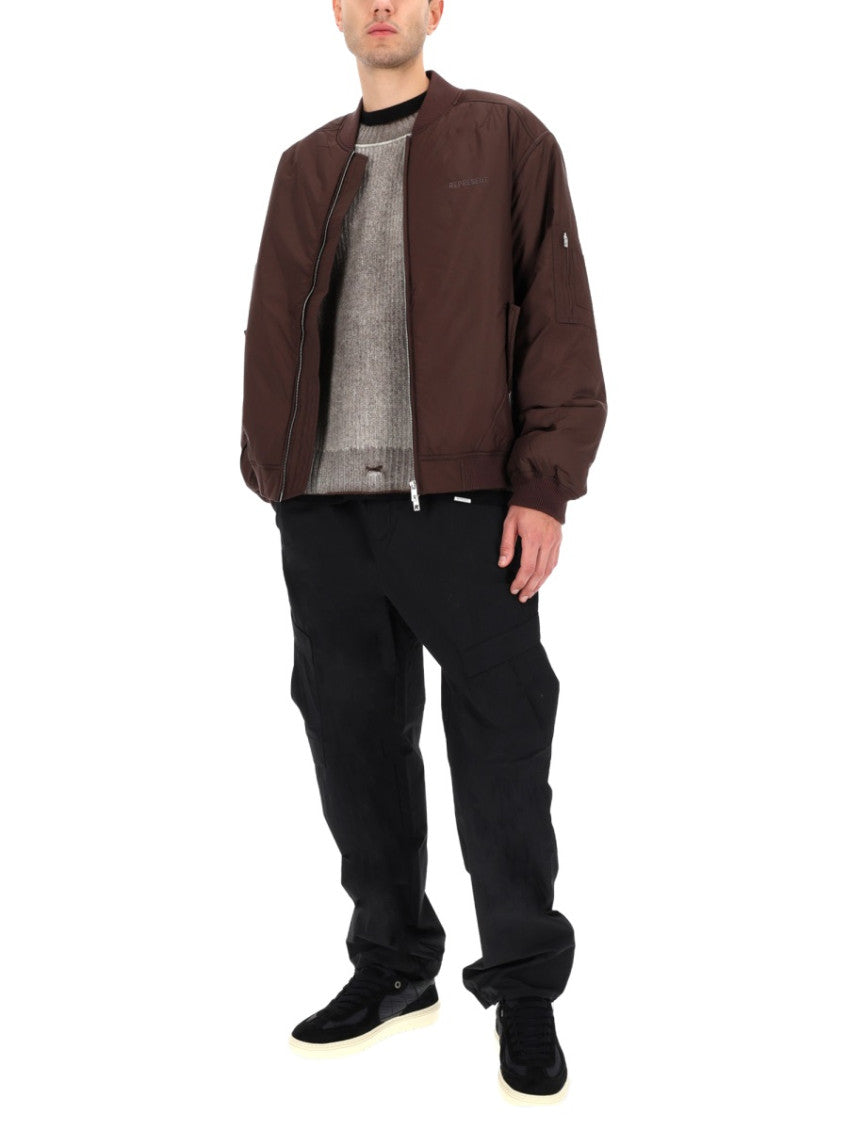 Brown Solid Mock Collar Jacket 2