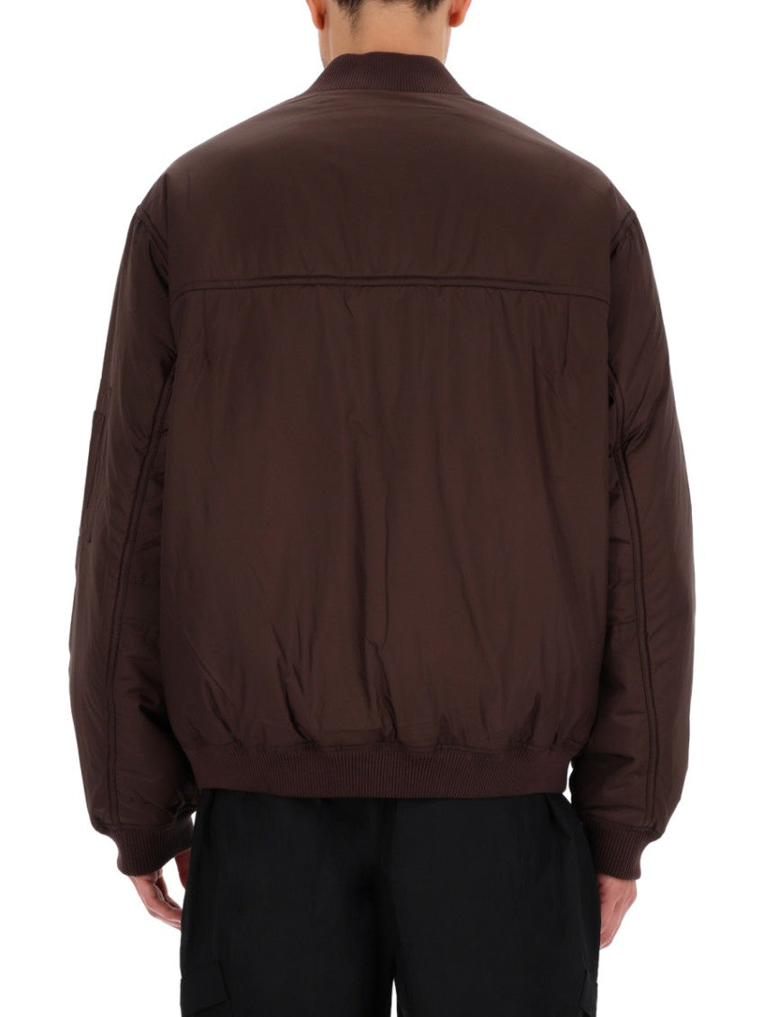 Brown Solid Mock Collar Jacket 3