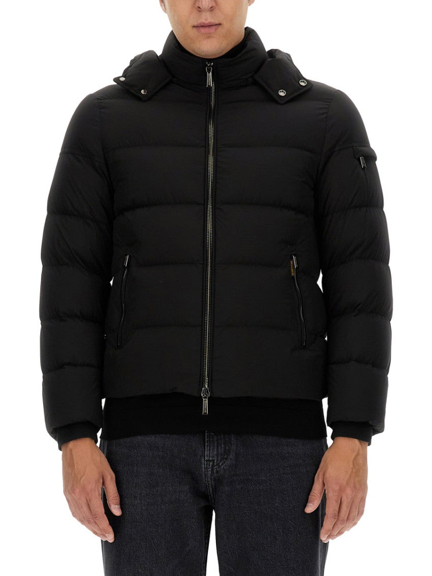 Black Quilted Hood Jacket 1