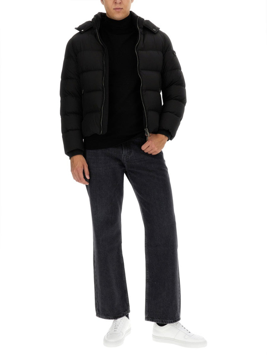 Black Quilted Hood Jacket 2