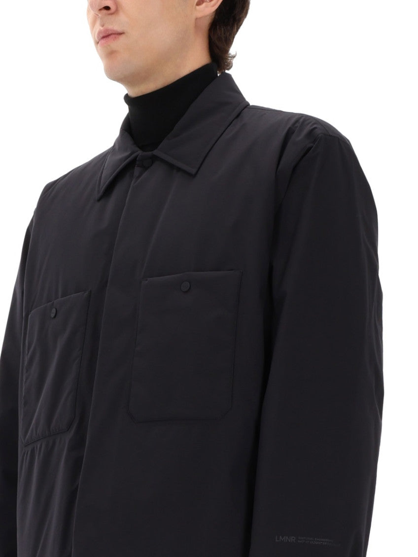 Black Solid Shirt Collar Jacket 3