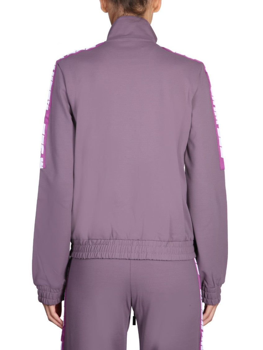 Purple Logo Mock Collar Sweatshirt 3