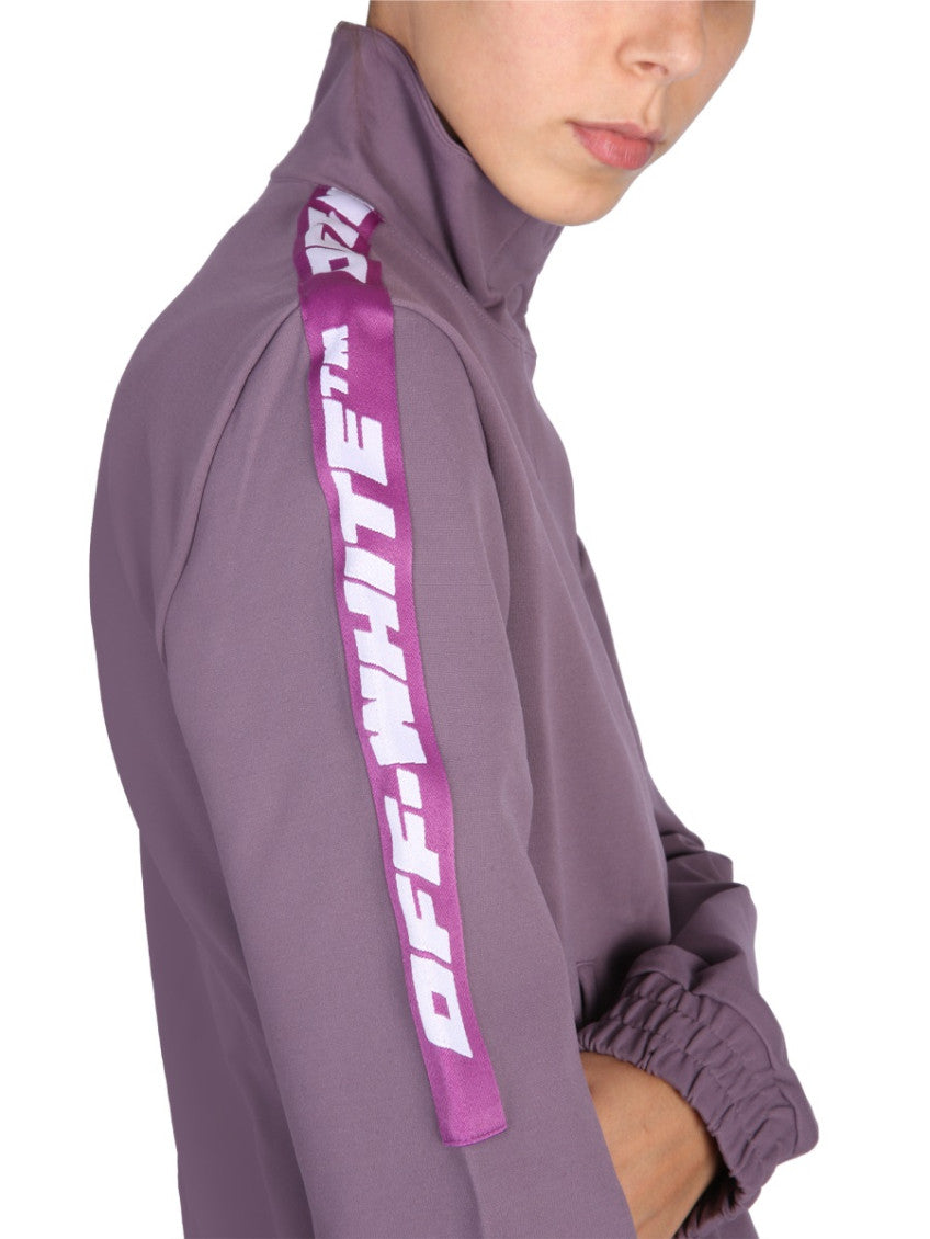 Purple Logo Mock Collar Sweatshirt 4