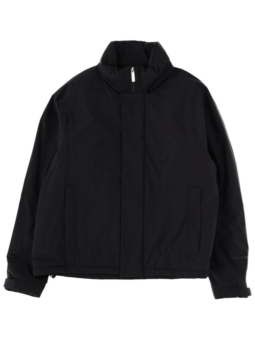 Black Solid Hood Jacket 1