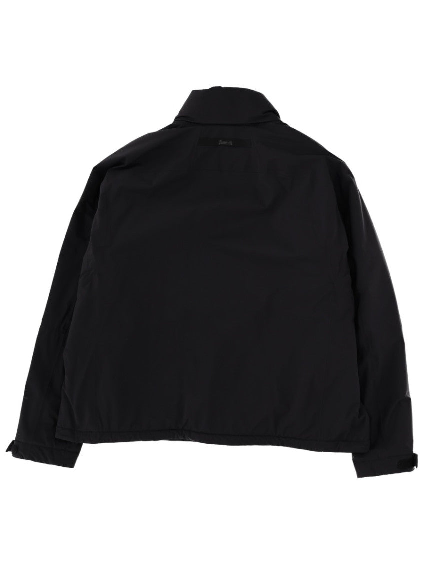 Black Solid Hood Jacket 2
