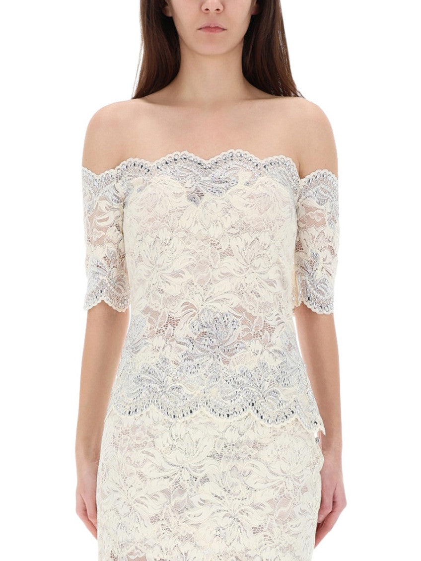 White Lace Off Shoulder Dress 1