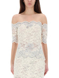 White Lace Off Shoulder Dress 1