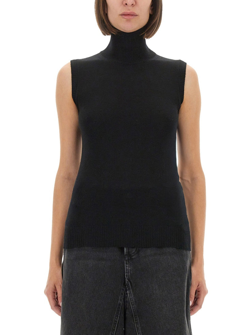 Black Solid Turtle Neck Top 1