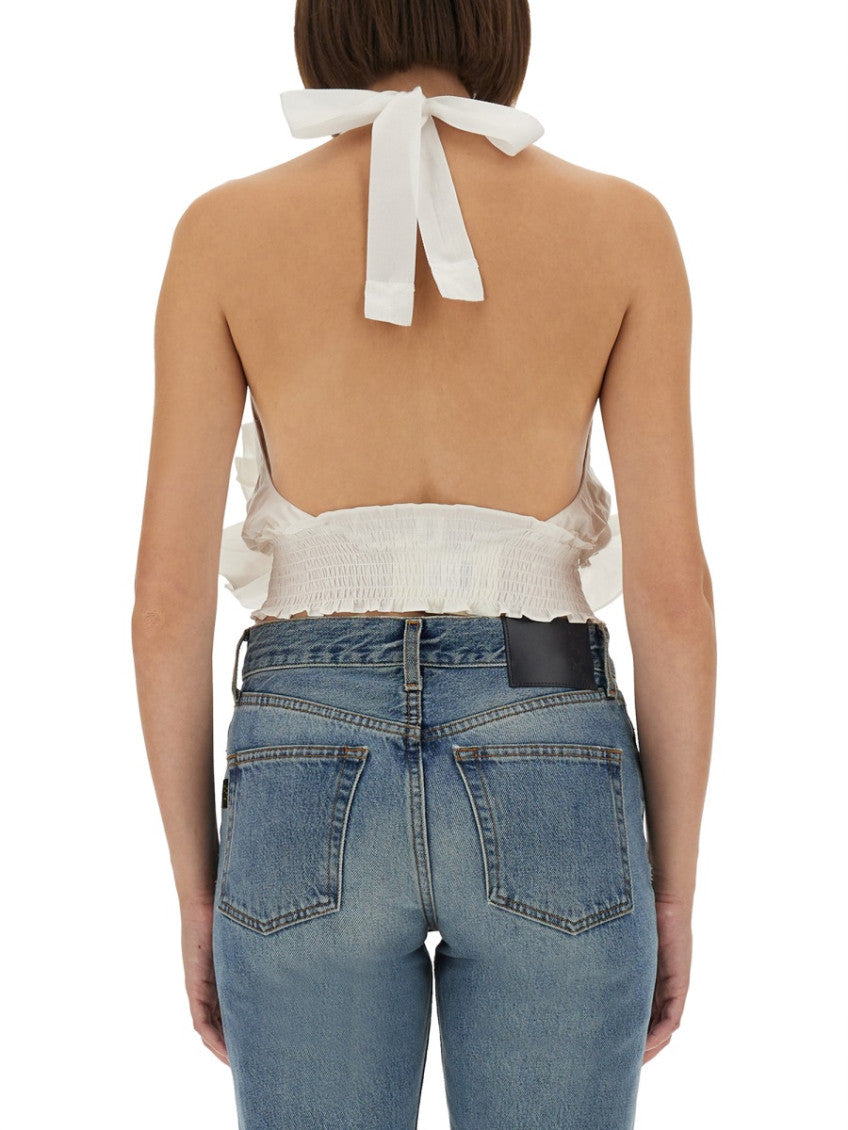 White Embellished Halter Neck Top 2