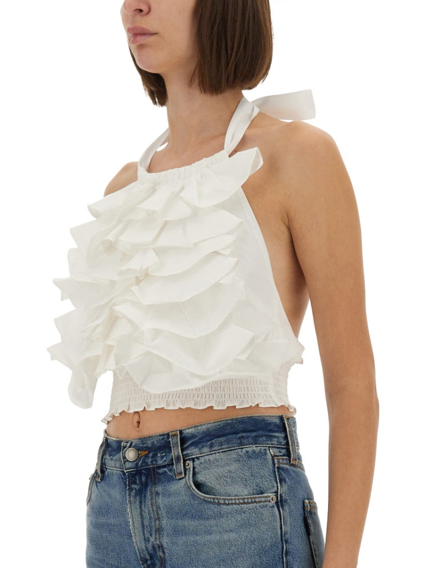White Embellished Halter Neck Top 3