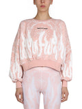 Pink Printed Crew Neck Sweatshirt 1