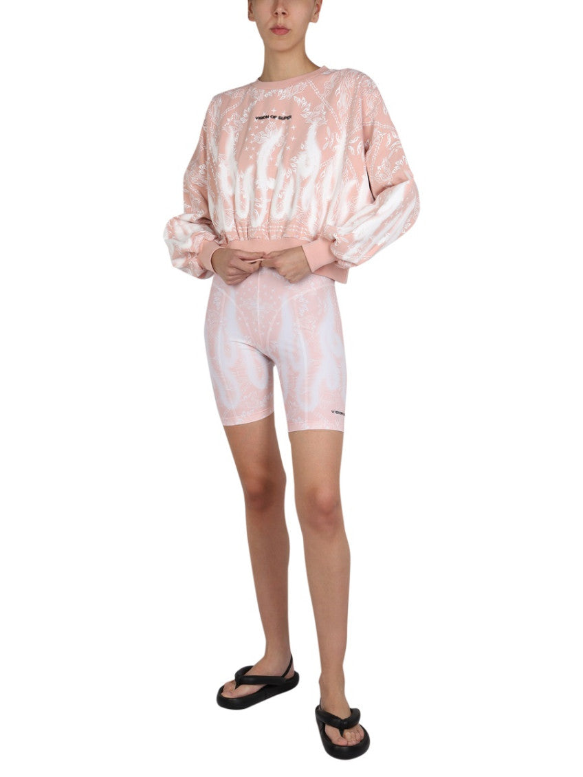 Pink Printed Crew Neck Sweatshirt 2