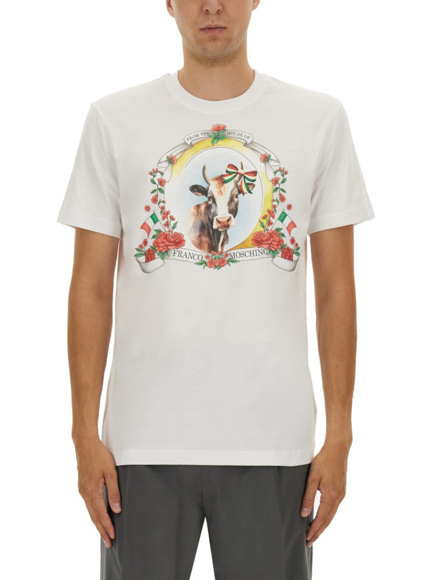 White Graphic Crew Neck T-Shirt 1