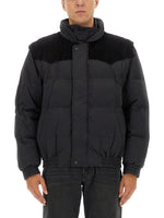 Black Solid Mock Collar Jacket 1