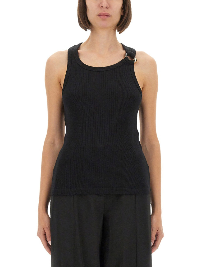 Black Solid Round Neck Top 1