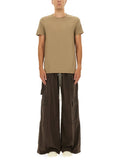 Beige Solid Crew Neck T-Shirt 1