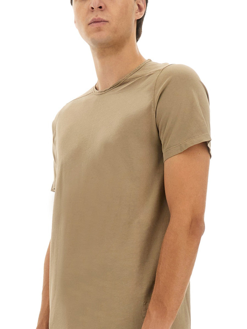 Beige Solid Crew Neck T-Shirt 4