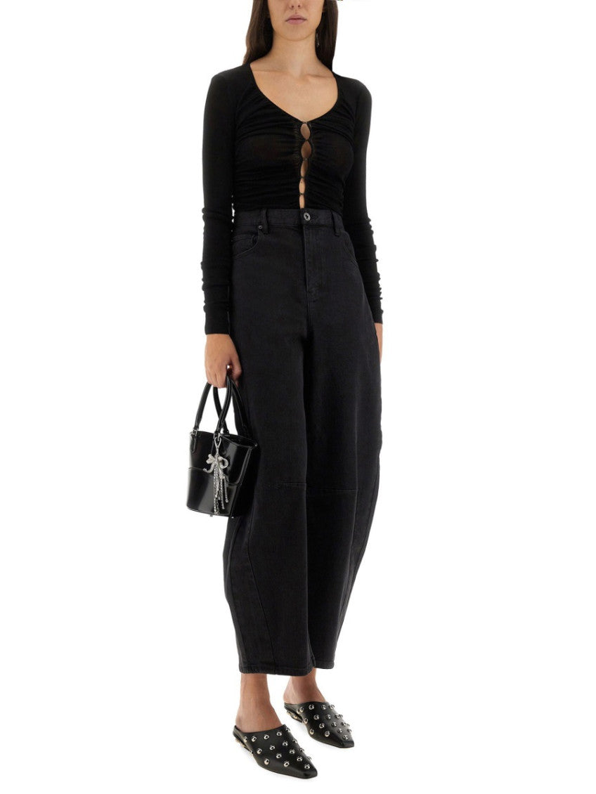 Black Solid Scoop Neck Top 4