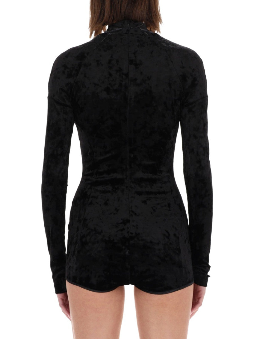 Black Textured Mock Collar Top 2