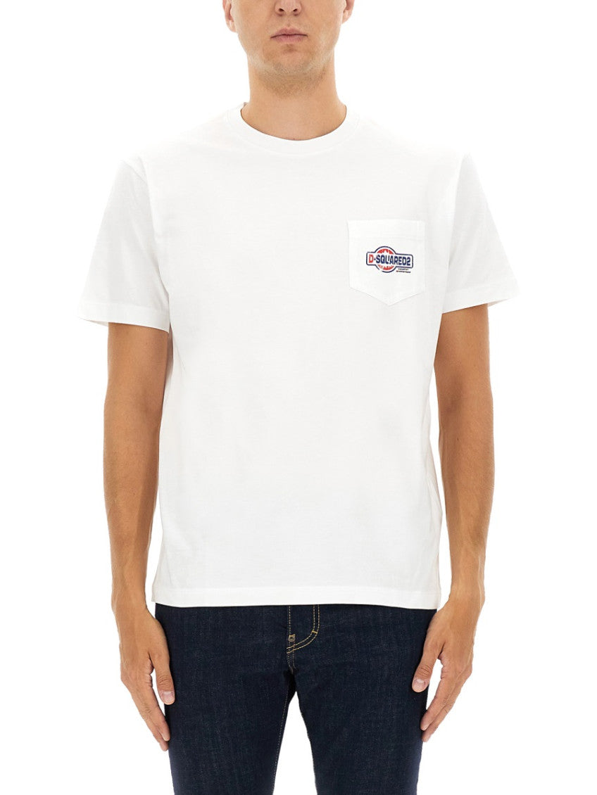 White Logo Crew Neck T-Shirt 1
