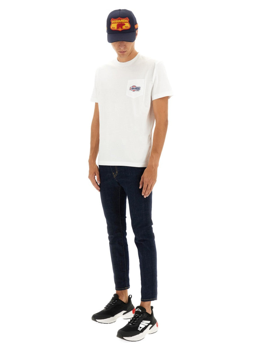 White Logo Crew Neck T-Shirt 2