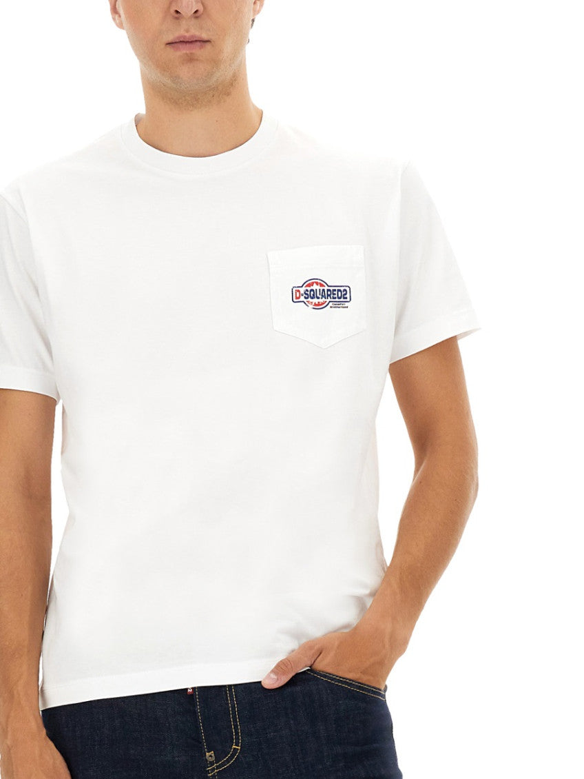 White Logo Crew Neck T-Shirt 4