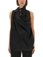 Black Solid Mock Collar Top 1