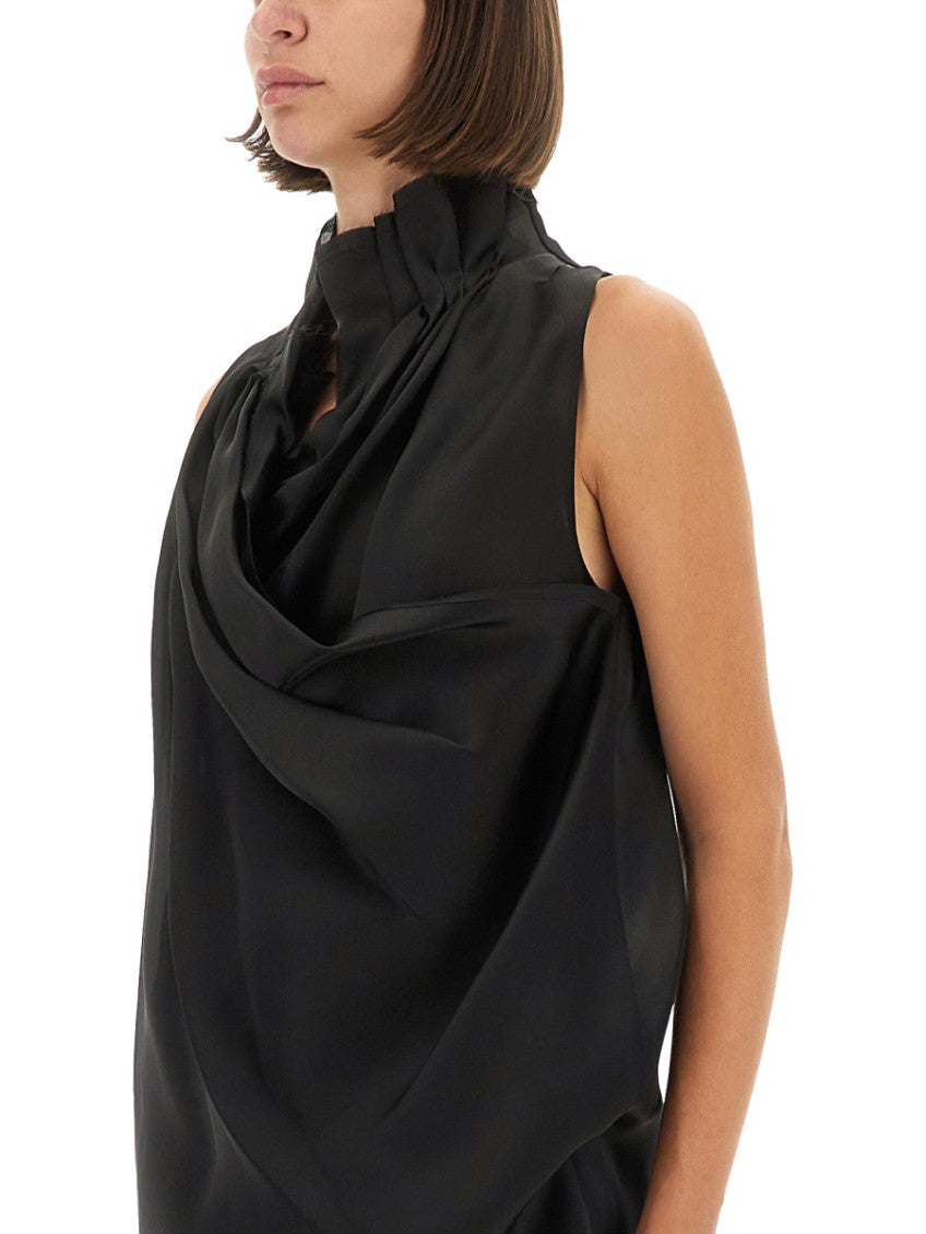 Black Solid Mock Collar Top 3
