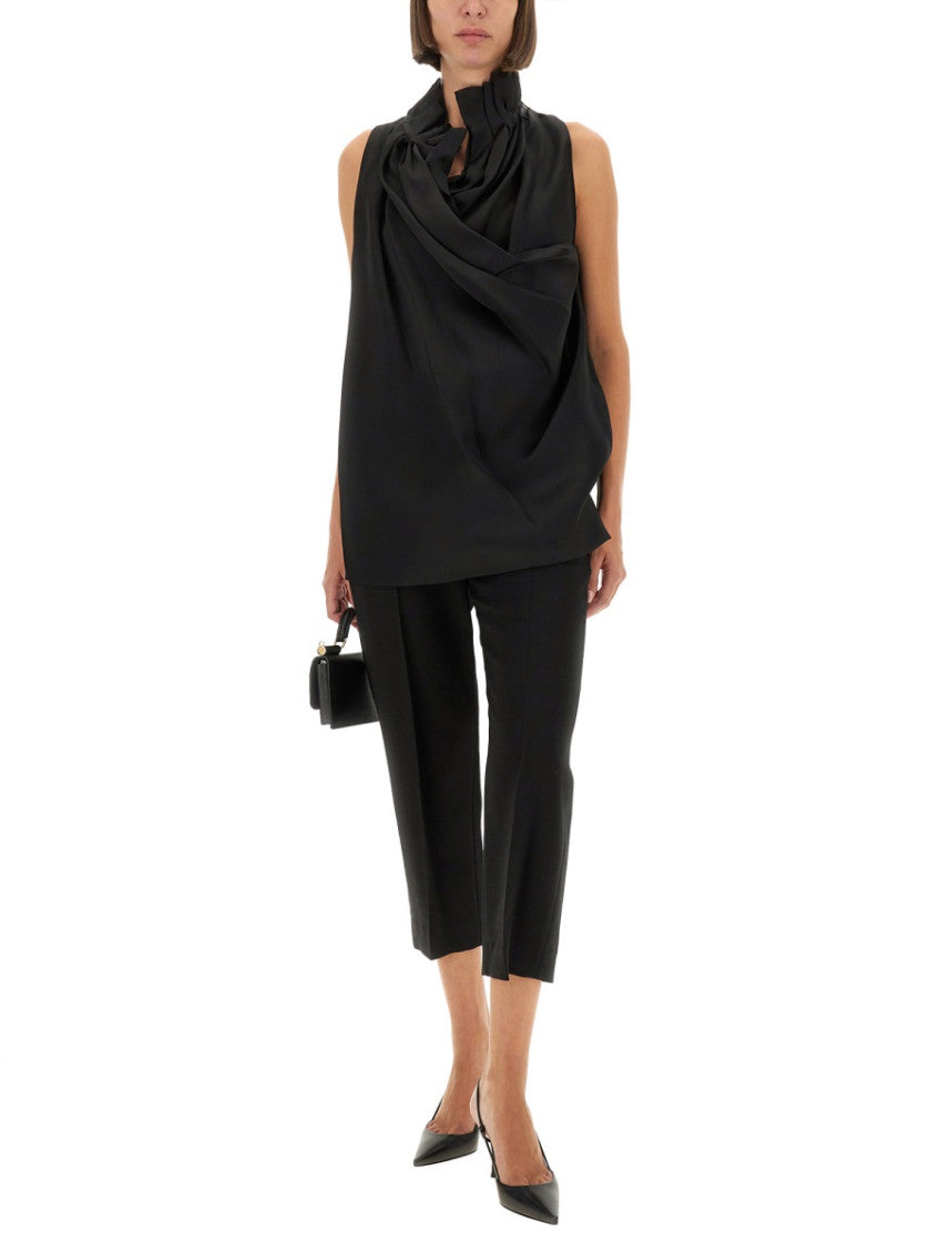 Black Solid Mock Collar Top 4
