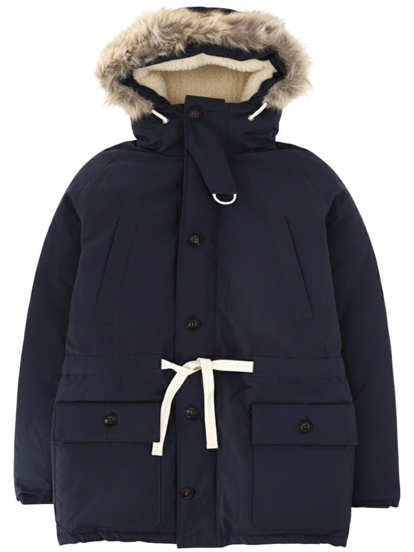 Blue Solid Hood Jacket 1