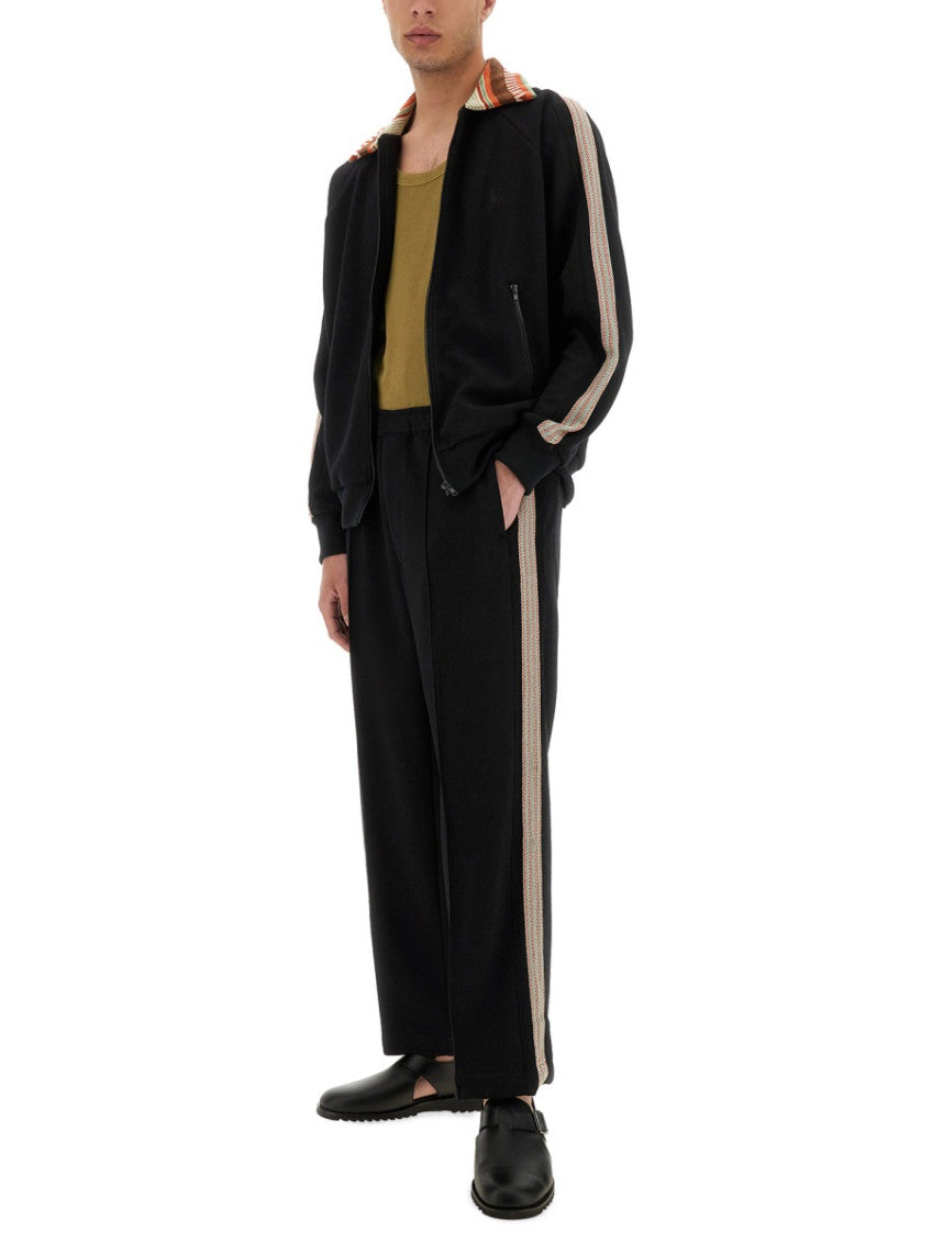 Black Stripes Shirt Collar Jacket 2