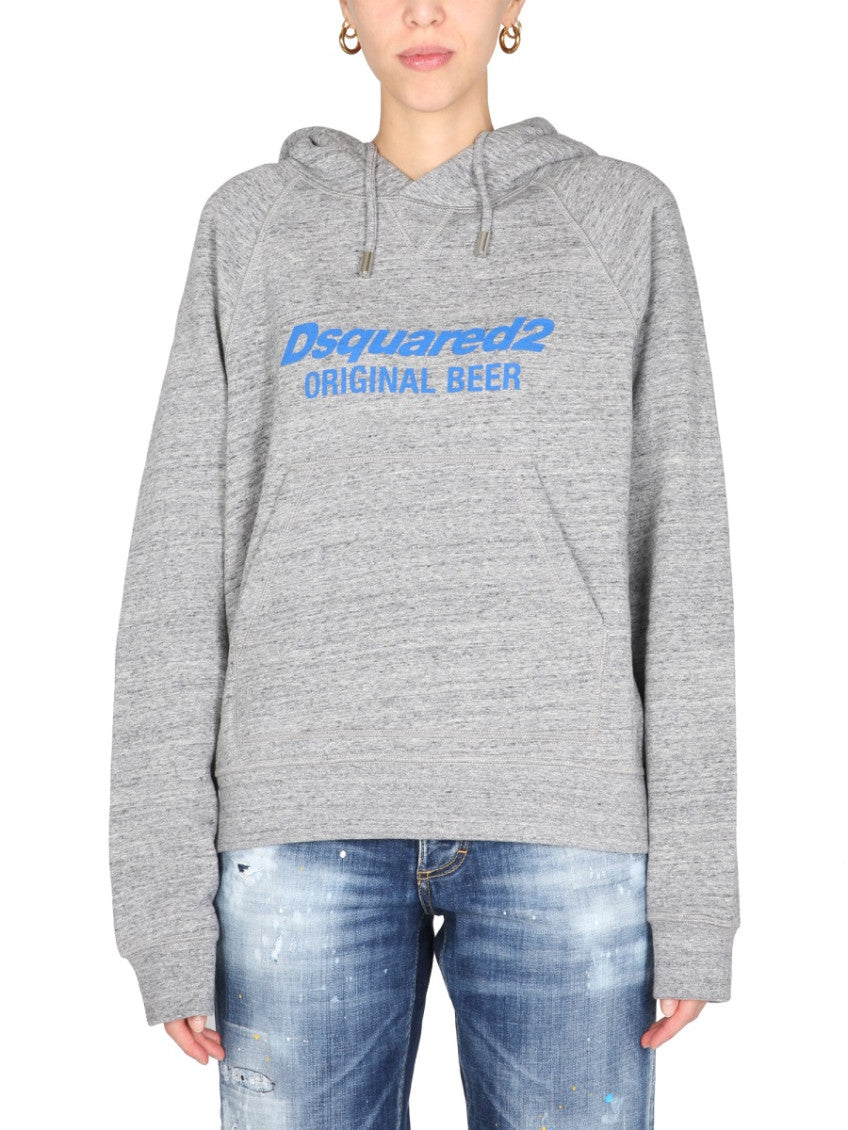 Grey Logo Hood Sweatshirt 1