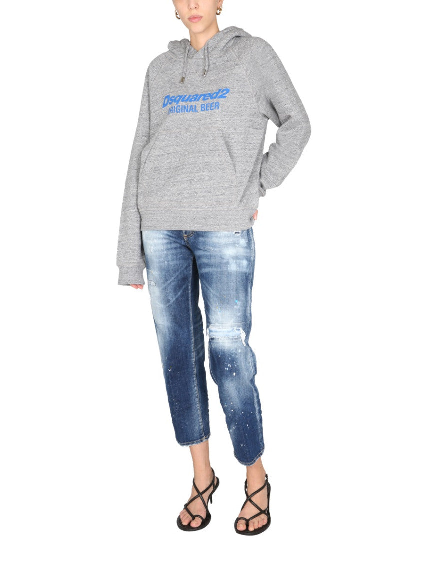 Grey Logo Hood Sweatshirt 2