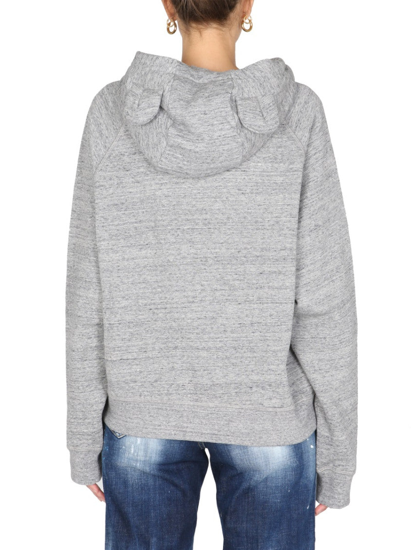 Grey Logo Hood Sweatshirt 3