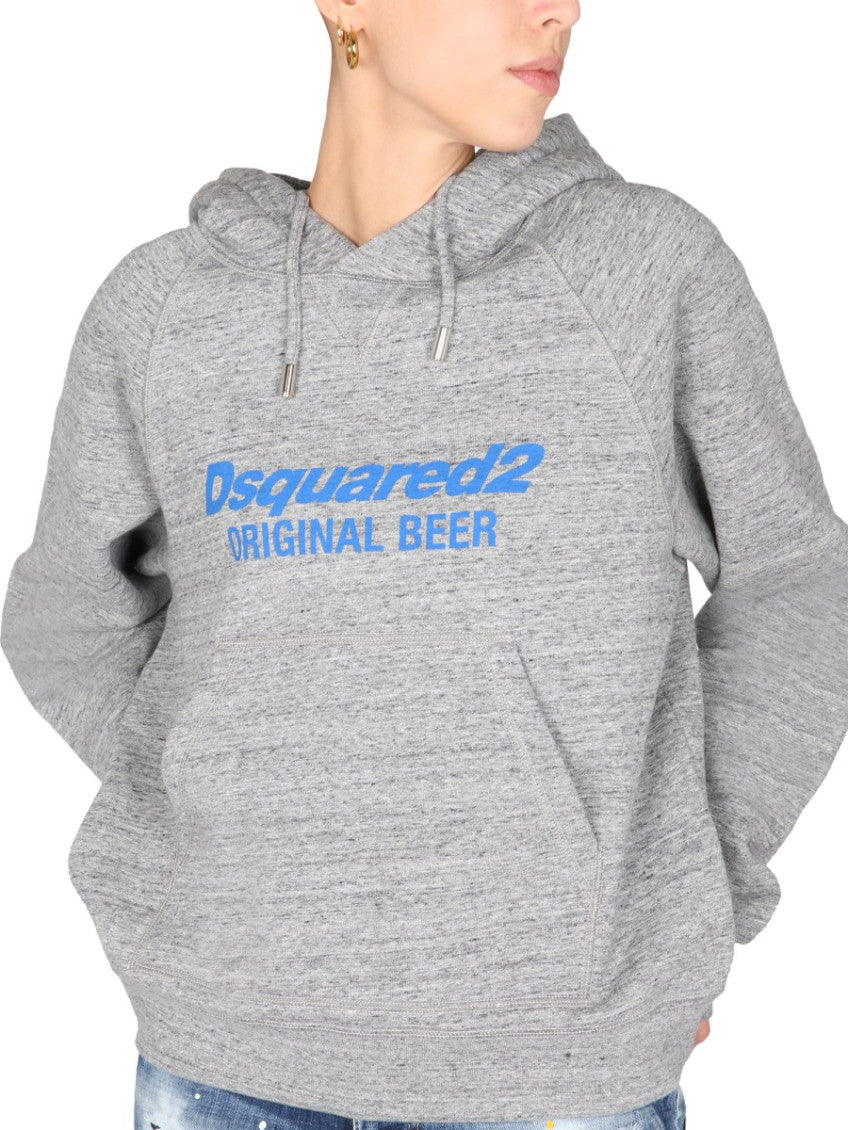 Grey Logo Hood Sweatshirt 4