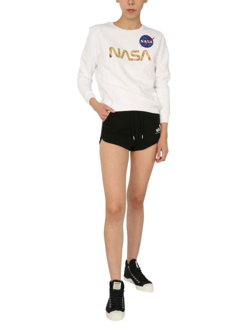 White Logo Crew Neck Sweatshirt 2