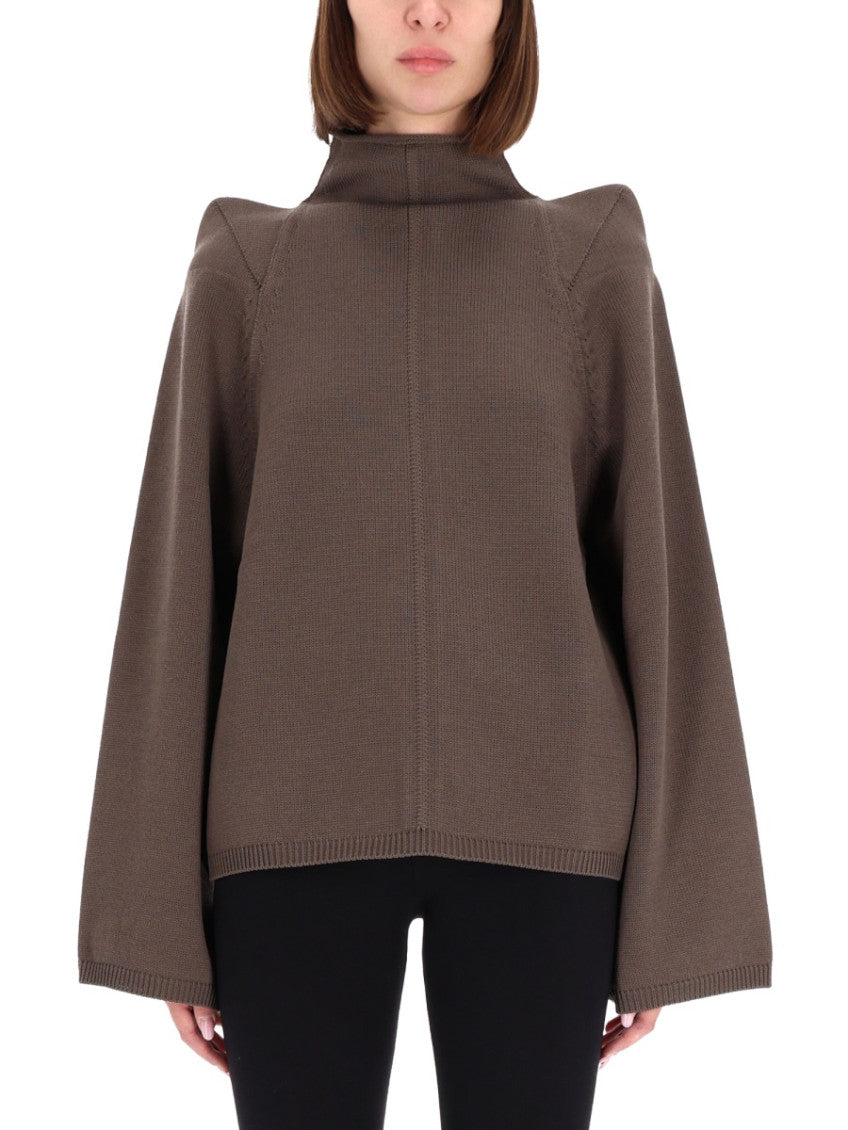 Grey Solid Turtle Neck Top 1