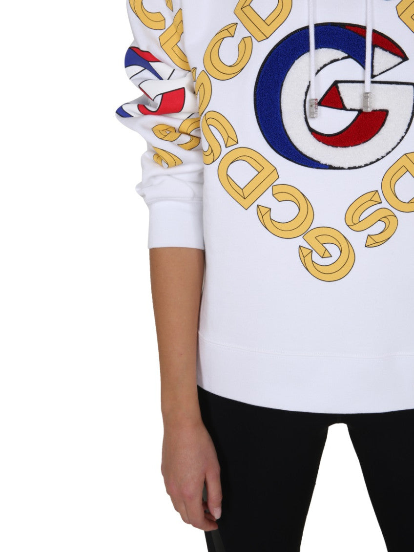 White Logo Hood Sweatshirt 4