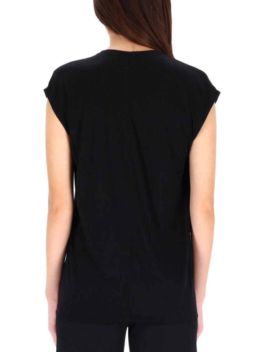Black Solid V Neck Top 2