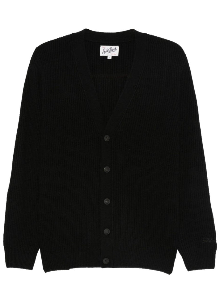 Black V Neck Cardigan 1
