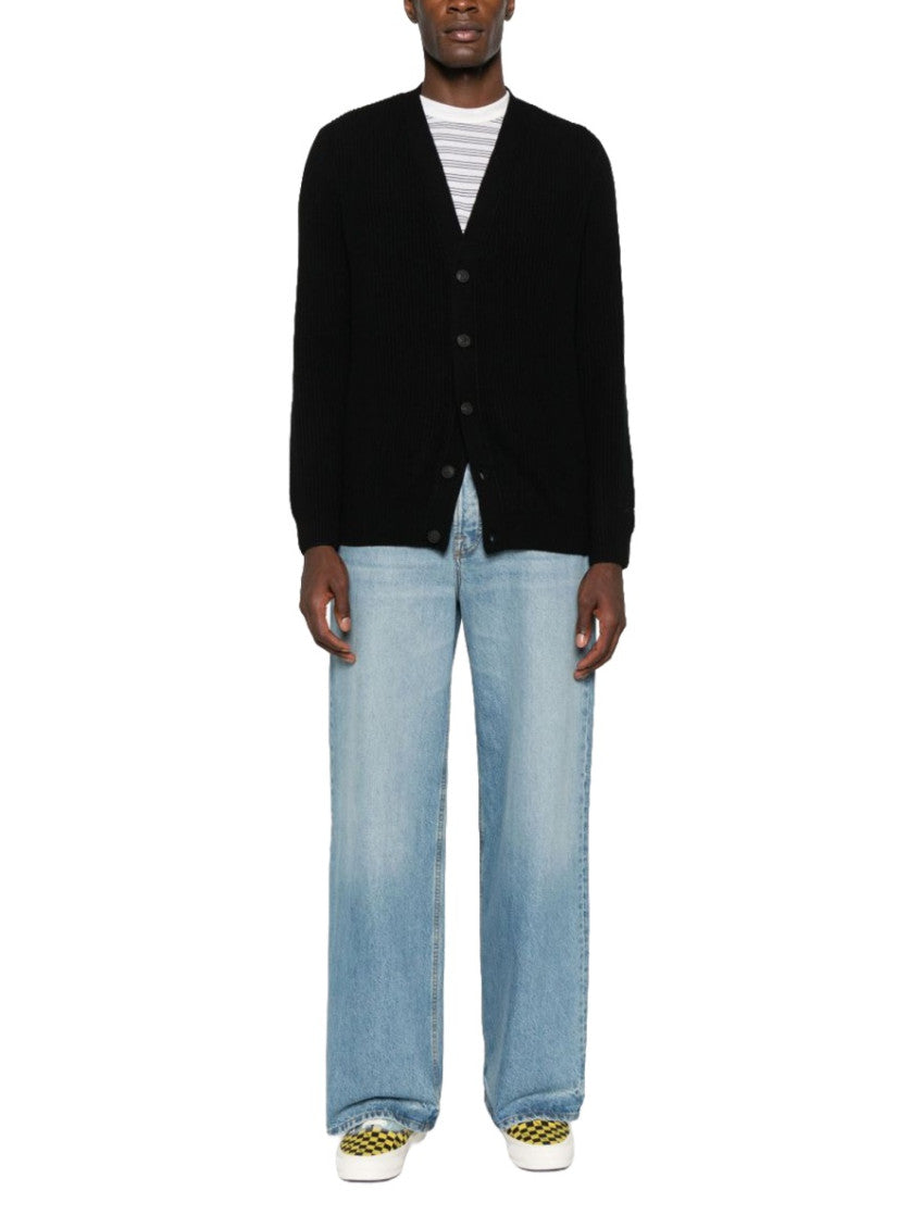 Black V Neck Cardigan 2