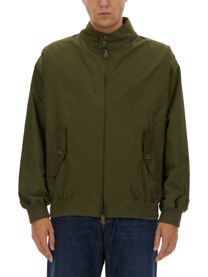 Green Solid Band Collar Jacket 1