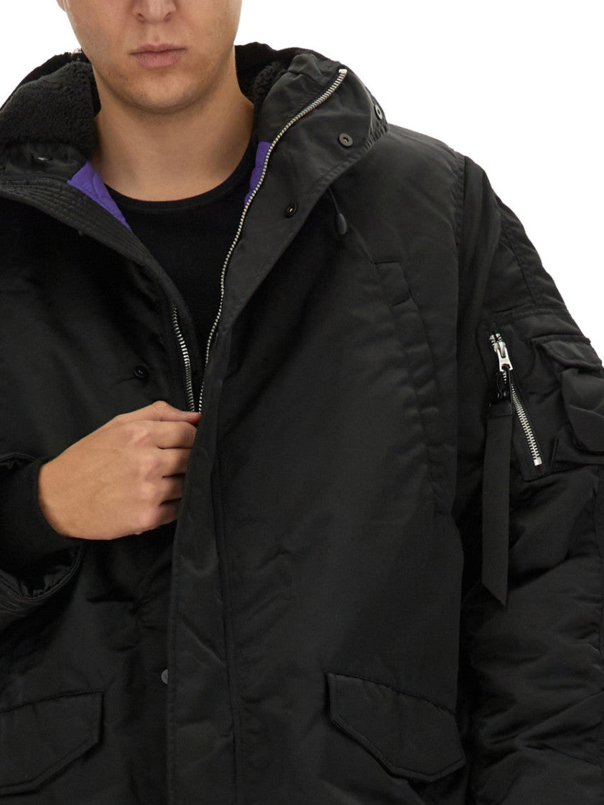 Black Solid Hood Jacket 2