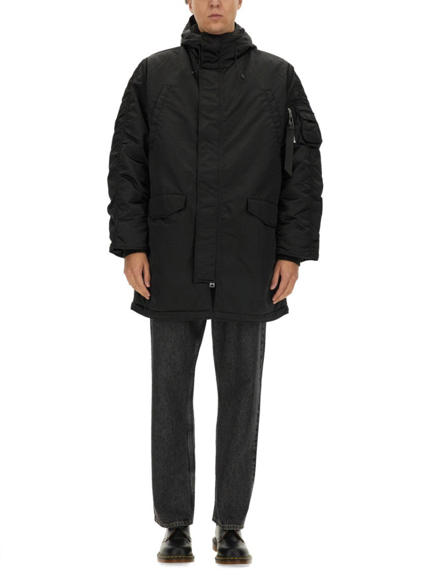 Black Solid Hood Jacket 3