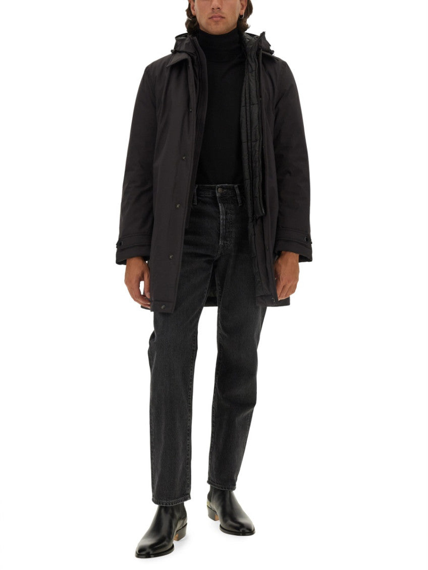 Black Solid Hood Jacket 2