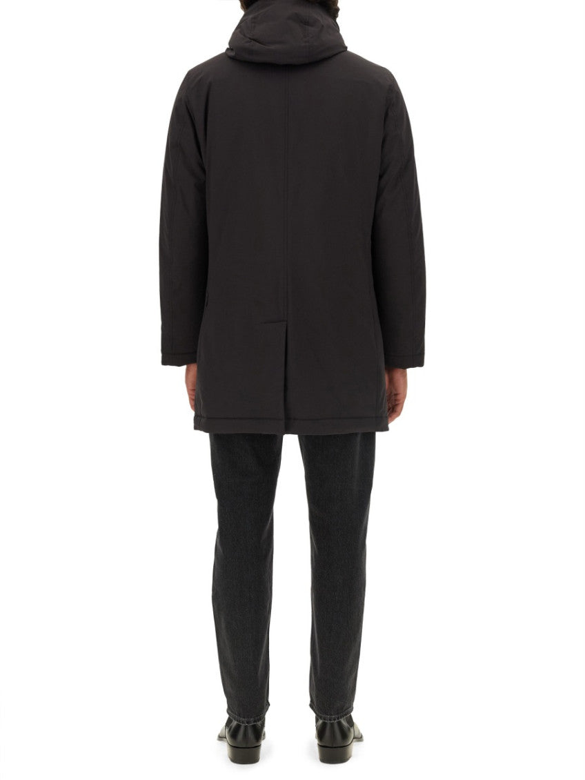 Black Solid Hood Jacket 4