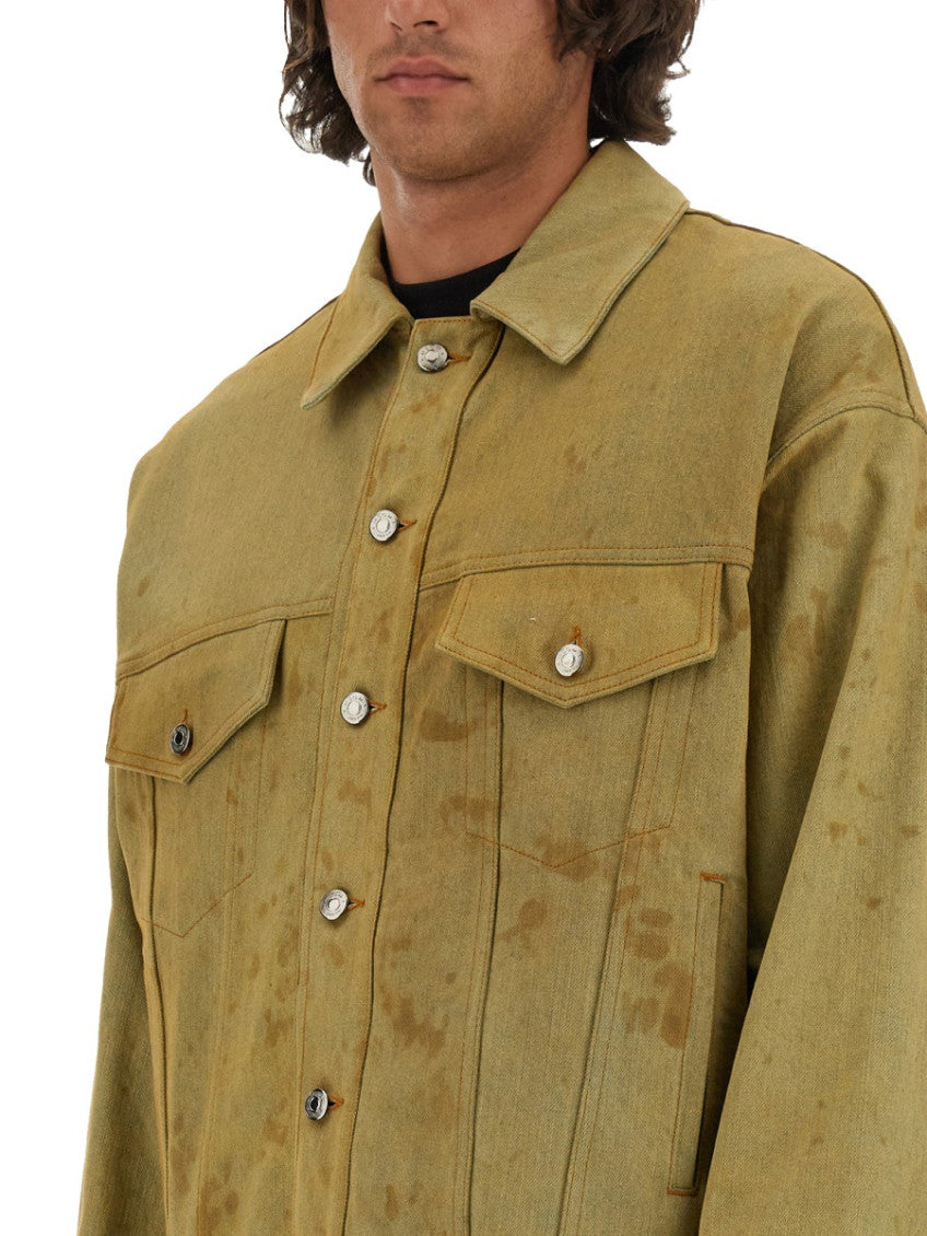 Brown Printed Shirt Collar Jacket 3