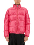 Pink Quilted Mock Collar Jacket 1